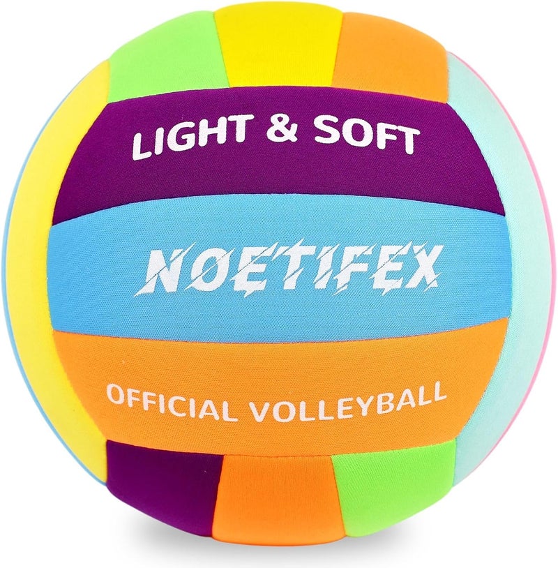 Noetifex كرة طائرة ناعمة - كرة طائرة خفيفة من قماش ناعم للتدريب الداخلي آمنة وهادئة للأطفال والمبتدئين في المنزل والفناء (غير منتفخة) - Image 1